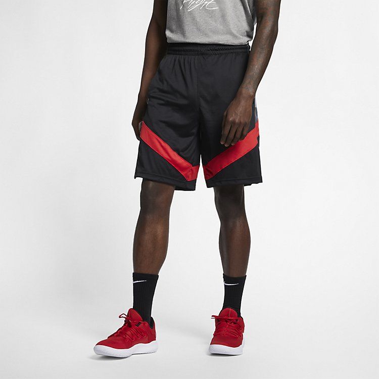 Nike Courtlines Pinted Basketball Shorts 'Black Red' AJ3906-010 sold by KicksCrew product image thumbnail 2