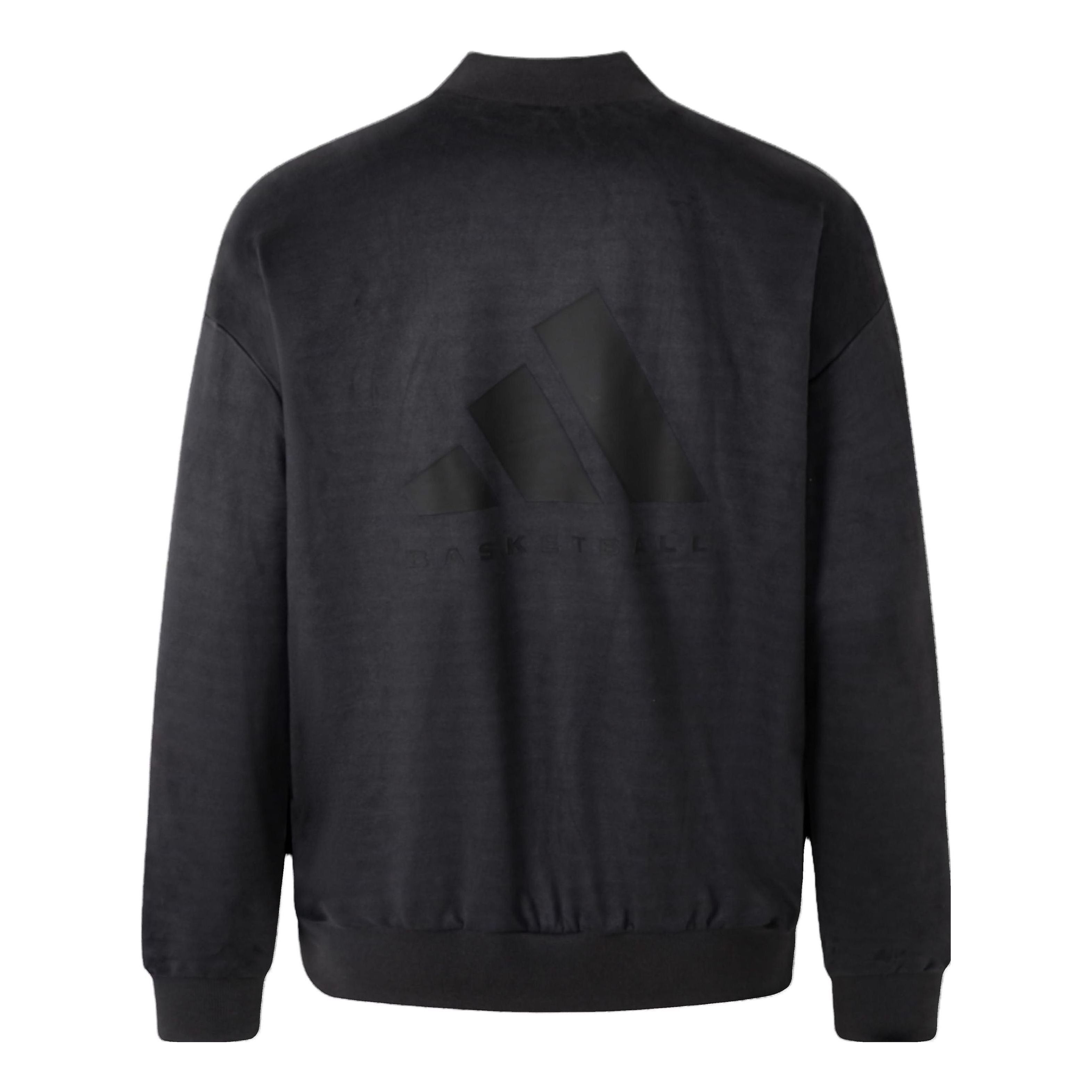 Adidas Basketball Sueded Crew Sweatshirt 'Carbon' IN7696 sold by KicksCrew product image thumbnail 2