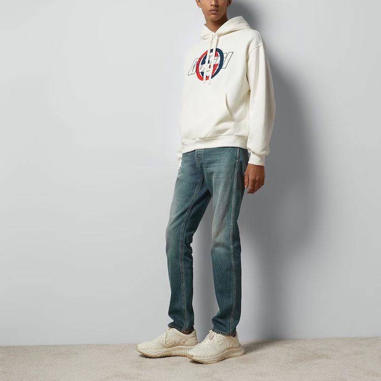 GUCCI｜HOOD/ZIP-UP (770839 XJGA2 9314) Gucci Cotton Jersey Hooded Sweatshirt 'Off White' 770839