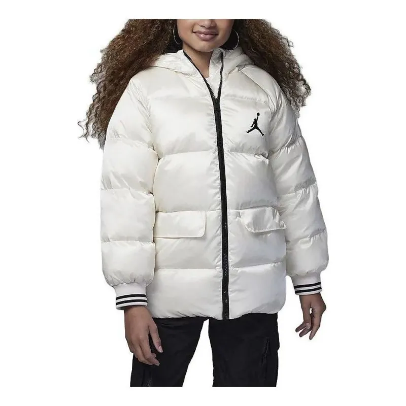(GS) Air Jordan Jumpman Logo Puffer Jacket 'White' FV2746-133 sold by KicksCrew