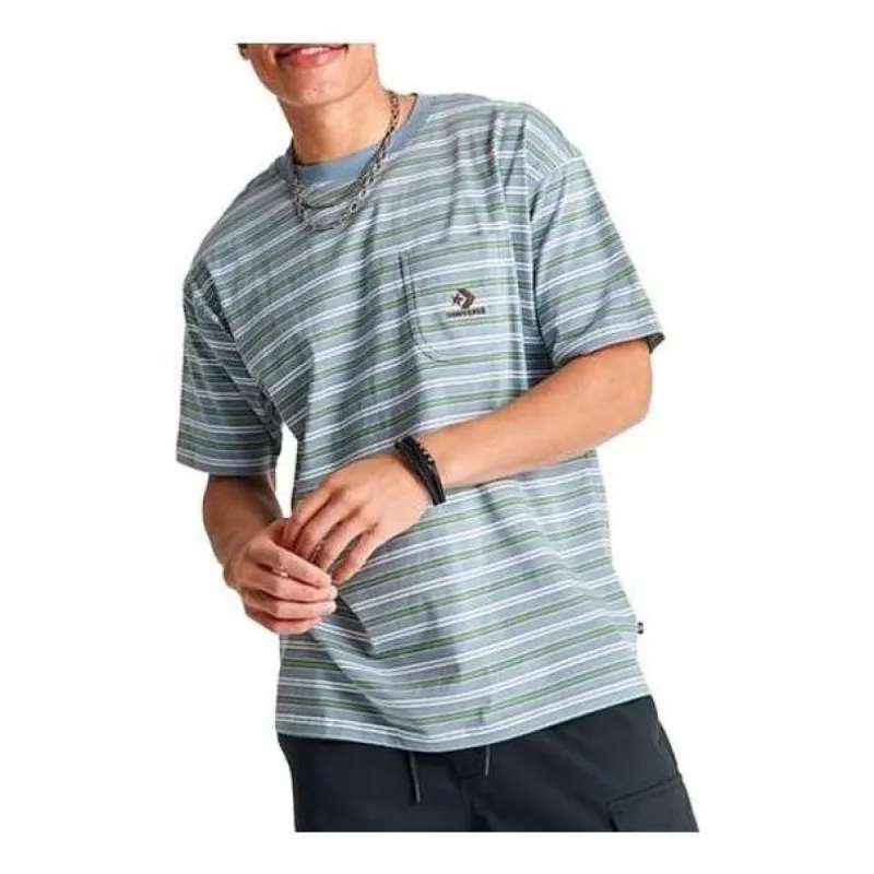 Converse Striped Star Chevron Pocket T-Shirt 'Light Blue' 10024597-062 sold by KicksCrew