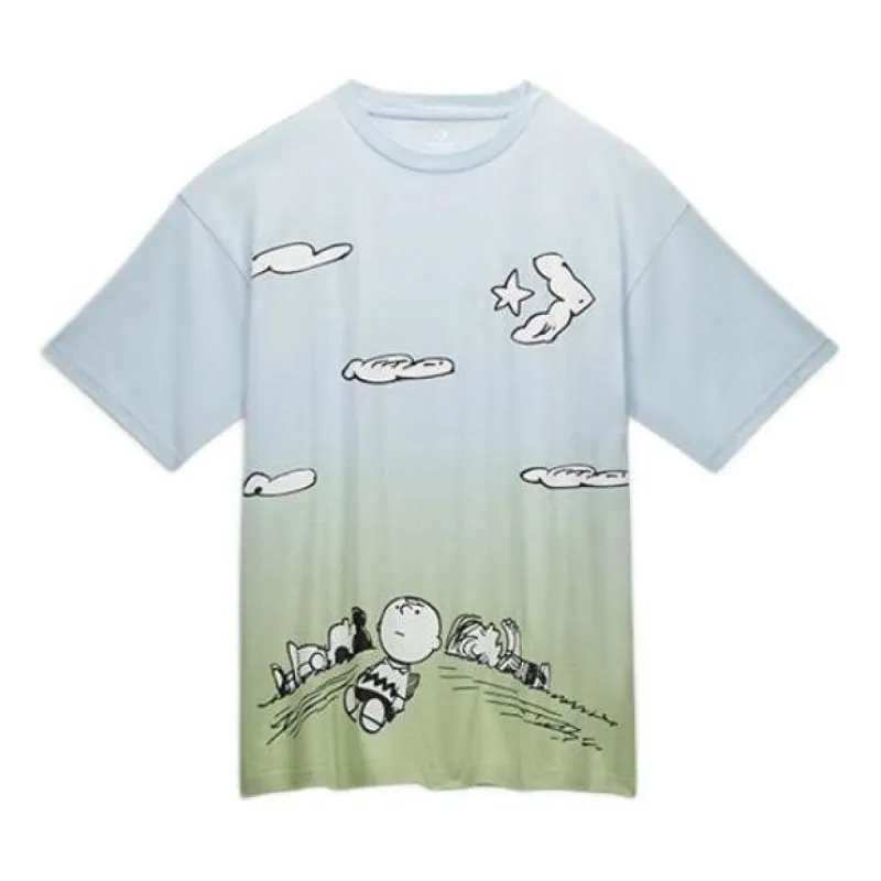 Converse x Peanuts Cloud Watching T-Shirt 'Blue Green' 10024375-A01 sold by KicksCrew