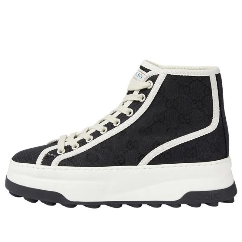 (WMNS) GUCCI GG Blooms High-Top Sneakers 'Black White' 746768-20Q20-1043 sold by KicksCrew