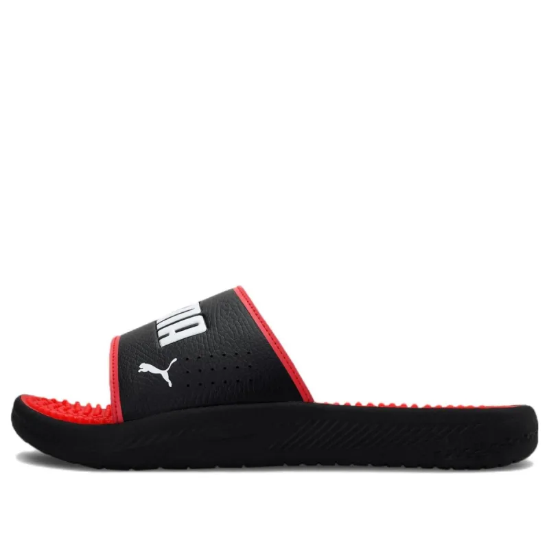Puma Softride Slide Massage 'Black White High Risk Red' 383062-03 sold by KicksCrew