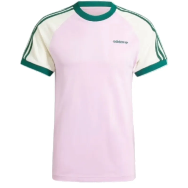 adidas 80s Premium 3-Stripes T-Shirt 'Pink Green' JC6513 sold by KicksCrew
