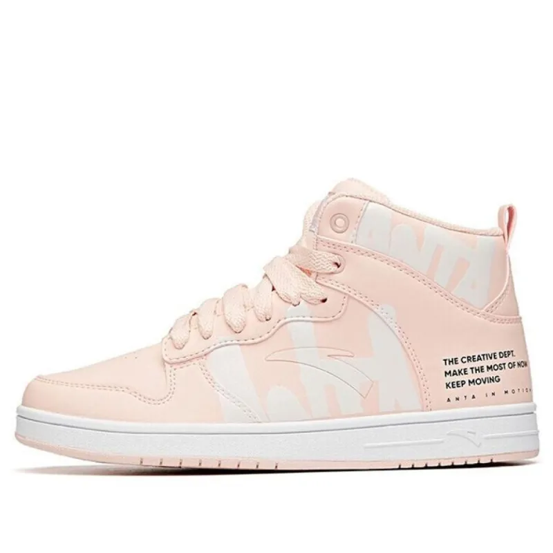 (WMNS) ANTA Sport High-Top Sneakers 'Pink White' 92648060-15 sold by KicksCrew
