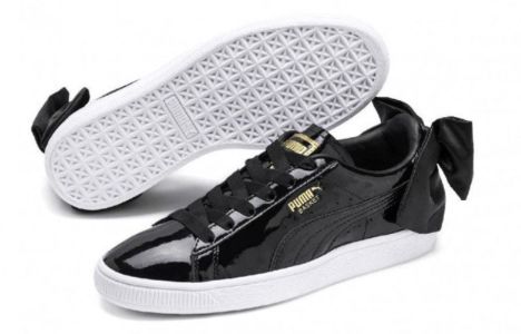 (WMNS) Puma Basket Bow Patent 'Black' 368118-01 sold by KicksCrew