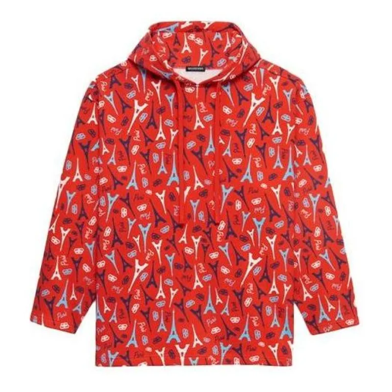 Balenciaga All Over Interlocked BB Hoodie 'Red' 594576THV676400 sold by KicksCrew