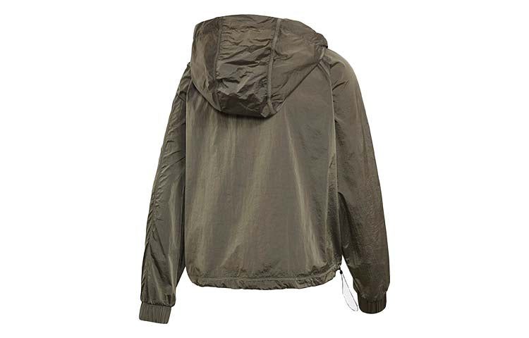 (WMNS) Adidas Cropped Wind.RDY Windbreaker Jackets 'Oliver Green' FI0586 sold by KicksCrew product image thumbnail 2