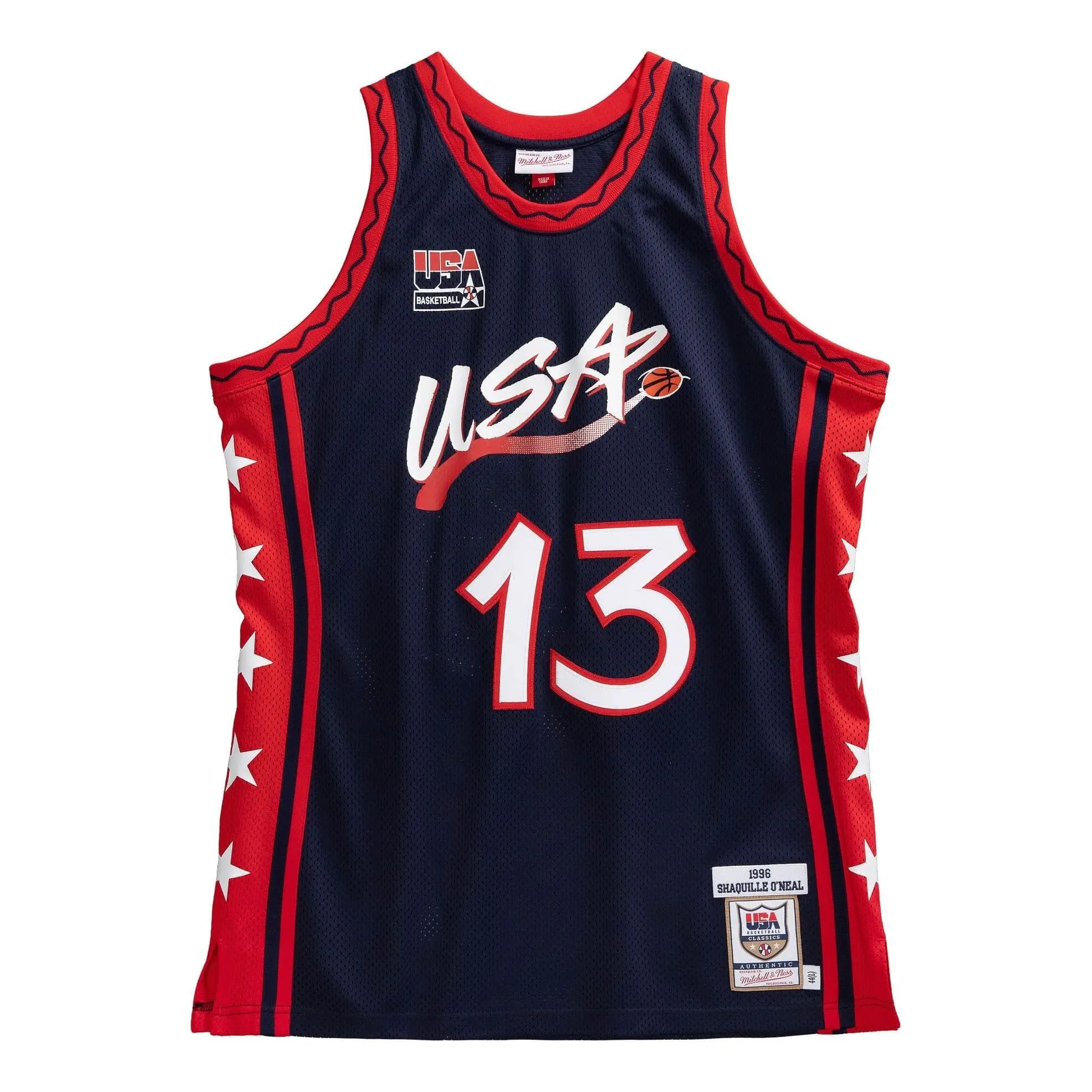 Mitchell & Ness Team USA 1996-97 Jerseys 'Shaquille O'Neal 13' AJY4SB19059-USANAVY96SON sold by KicksCrew