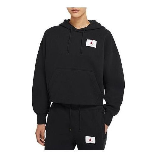 (WMNS) Air Jordan Flight Logo Fleece Hoodie 'Black' CV7738-010 sold by KicksCrew