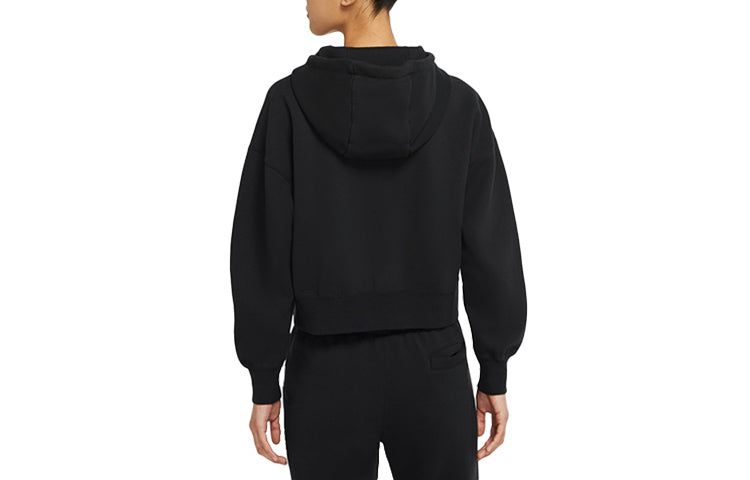 (WMNS) Air Jordan Flight Logo Fleece Hoodie 'Black' CV7738-010 sold by KicksCrew product image thumbnail 2