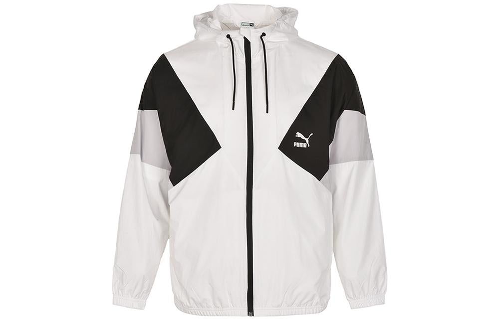 Puma Colorblock Logo Hoodied Jacket 'White' 538603-02 sold by KicksCrew product image thumbnail 2