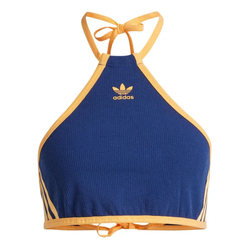 (WMNS) adidas Originals Rib Neck Halter Long Sleeve Top 'Dark Blue' JH0612 sold by KicksCrew