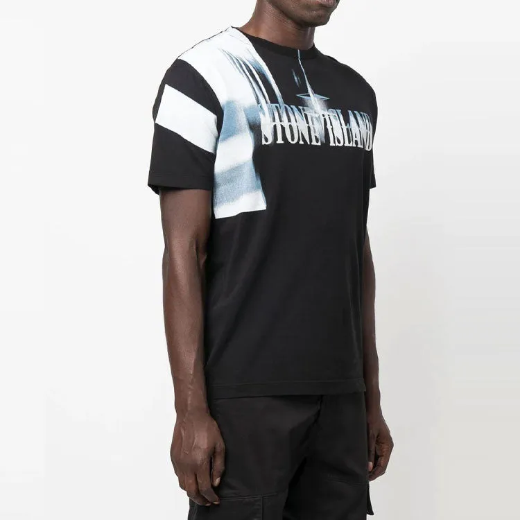 STONE ISLAND Blurred Logo T-shirt 'Black' 77152NS87-V0029 sold by KicksCrew product image thumbnail 3