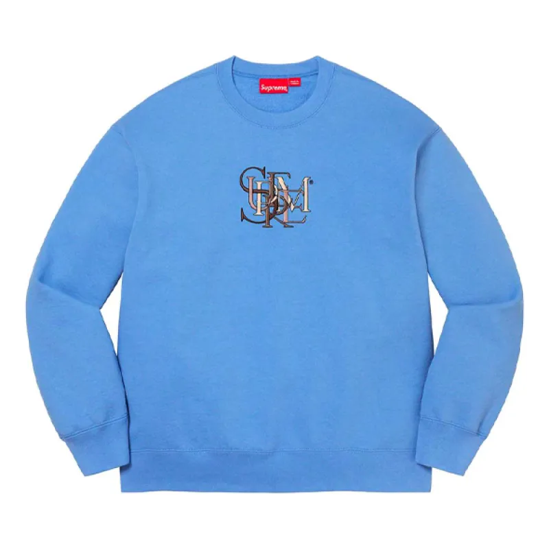 Supreme Overlap Crewneck 'Blue Black' SUP-SS22-062 sold by KicksCrew