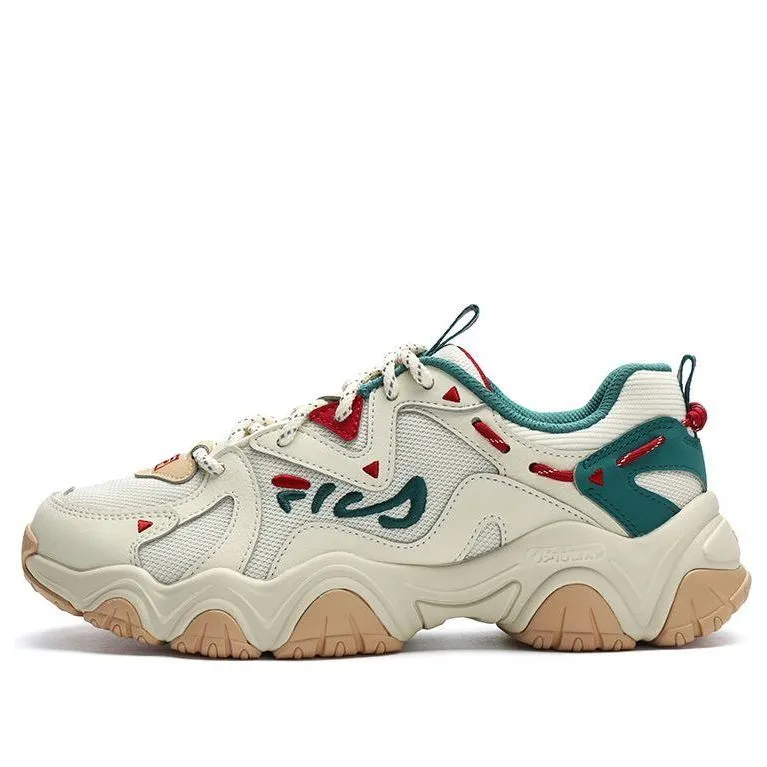 (WMNS) FILA Fluid 4 Sneakers 'Cream Green Red' F12W312101FCC sold by KicksCrew