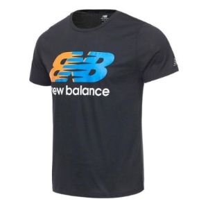 New Balance Graphic Heathertech T-Shirt 'Black Blue' AMT11071-BM sold by KicksCrew