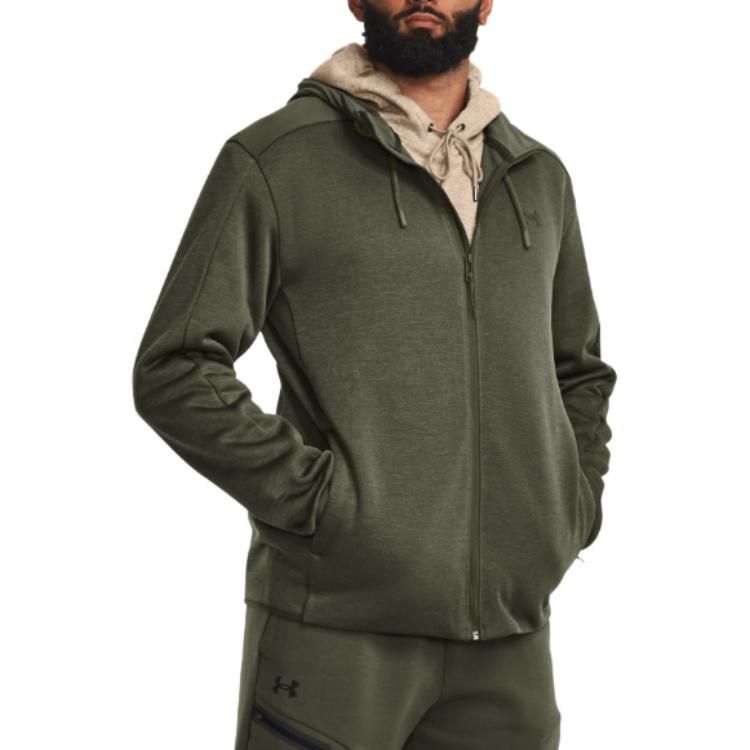 Under Armour Essential Swacket Hoodie Jacket 'Dark Green' 1378824-390 sold by KicksCrew product image thumbnail 3
