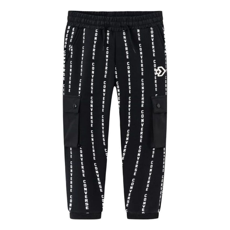(GS) Converse Letter Logo Printed Knit Sports Pants 'Black White' CV2342070PS-001 sold by KicksCrew