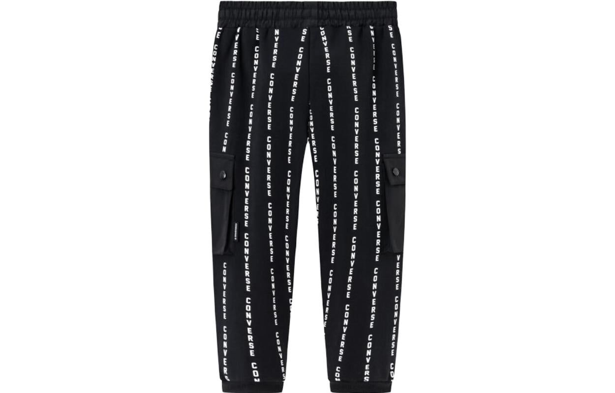 (GS) Converse Letter Logo Printed Knit Sports Pants 'Black White' CV2342070PS-001 sold by KicksCrew product image thumbnail 2