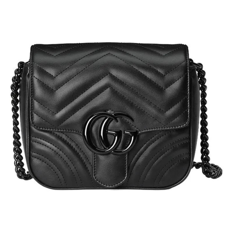 (WMNS) Gucci GG Marmont Matelasse Shoulder Bag 'Black' 739681-AABS1-1000 sold by KicksCrew