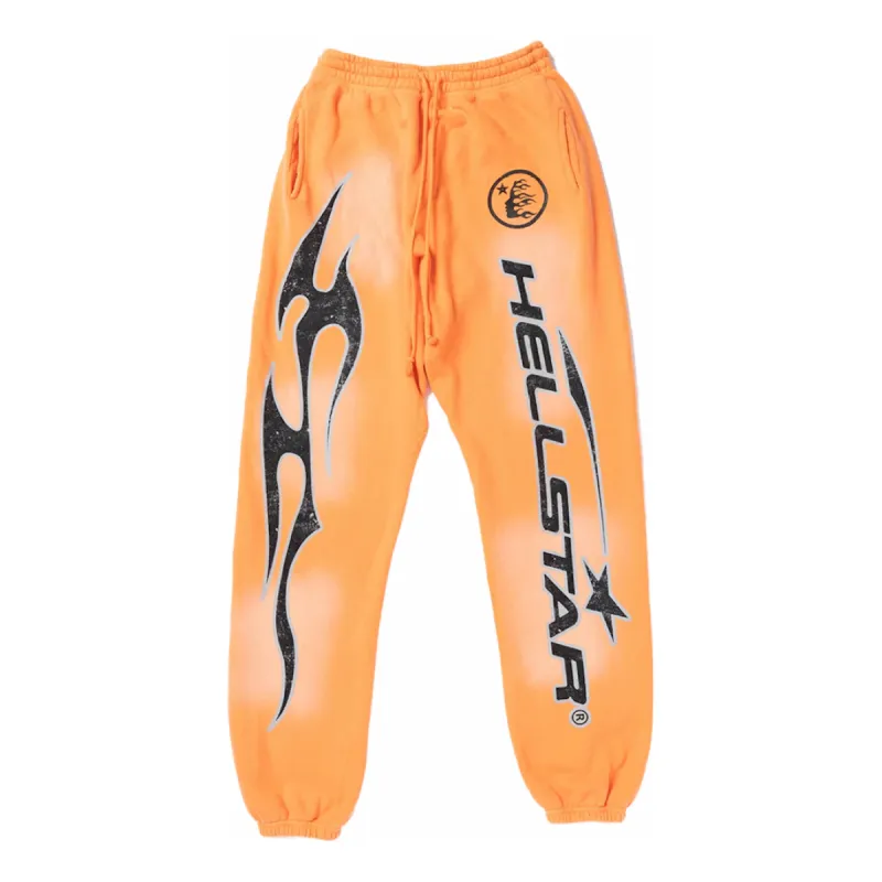 Hellstar Fire Orange Closed Elastic Bottom Sweatpants 'Orange Dye' HSFOCBS33 sold by KicksCrew