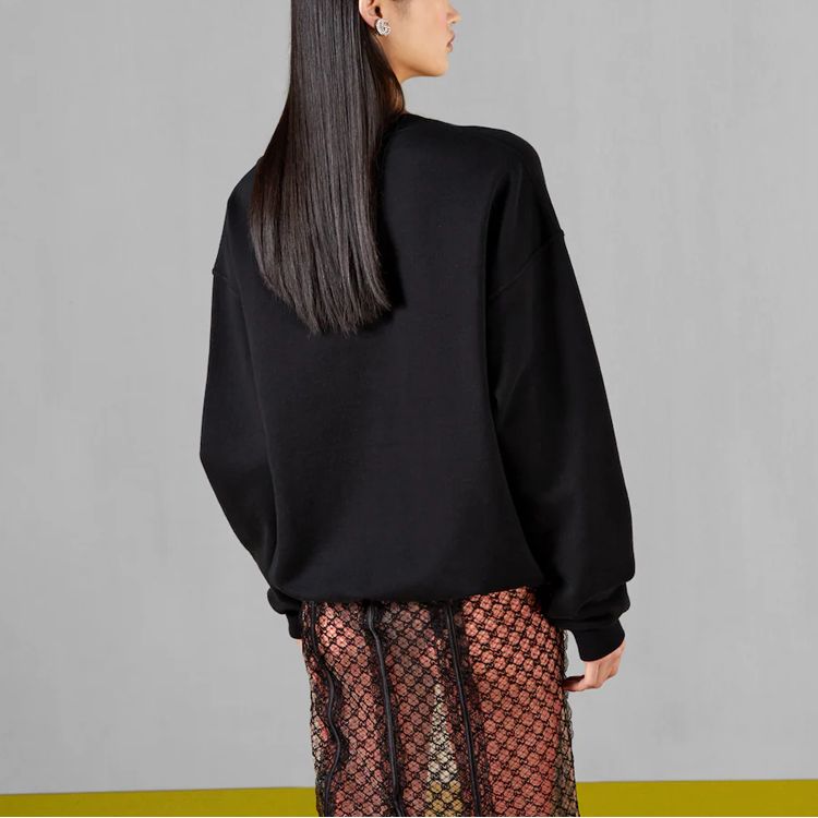 (WMNS) GUCCI Cotton Sweatshirt with Embroidery 'Black' 756354-XJF0S-1043 sold by KicksCrew product image thumbnail 4
