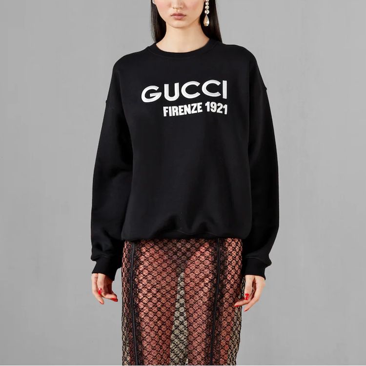 (WMNS) GUCCI Cotton Sweatshirt with Embroidery 'Black' 756354-XJF0S-1043 sold by KicksCrew product image thumbnail 3