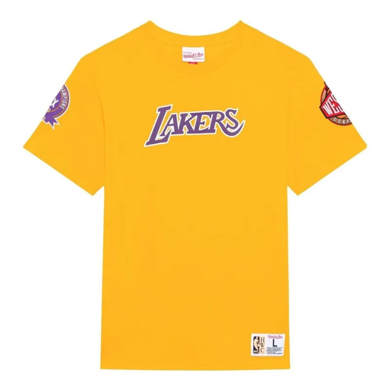 Mitchell & Ness x NBA Origins T-shirt 'Los Angeles Lakers' TCRW4852-LALYYPPPGOLD sold by KicksCrew