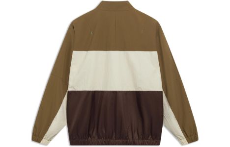 Li-Ning BadFive Logo Color Block Jacket 'Khaki Brown' AFDT061-4 sold by KicksCrew