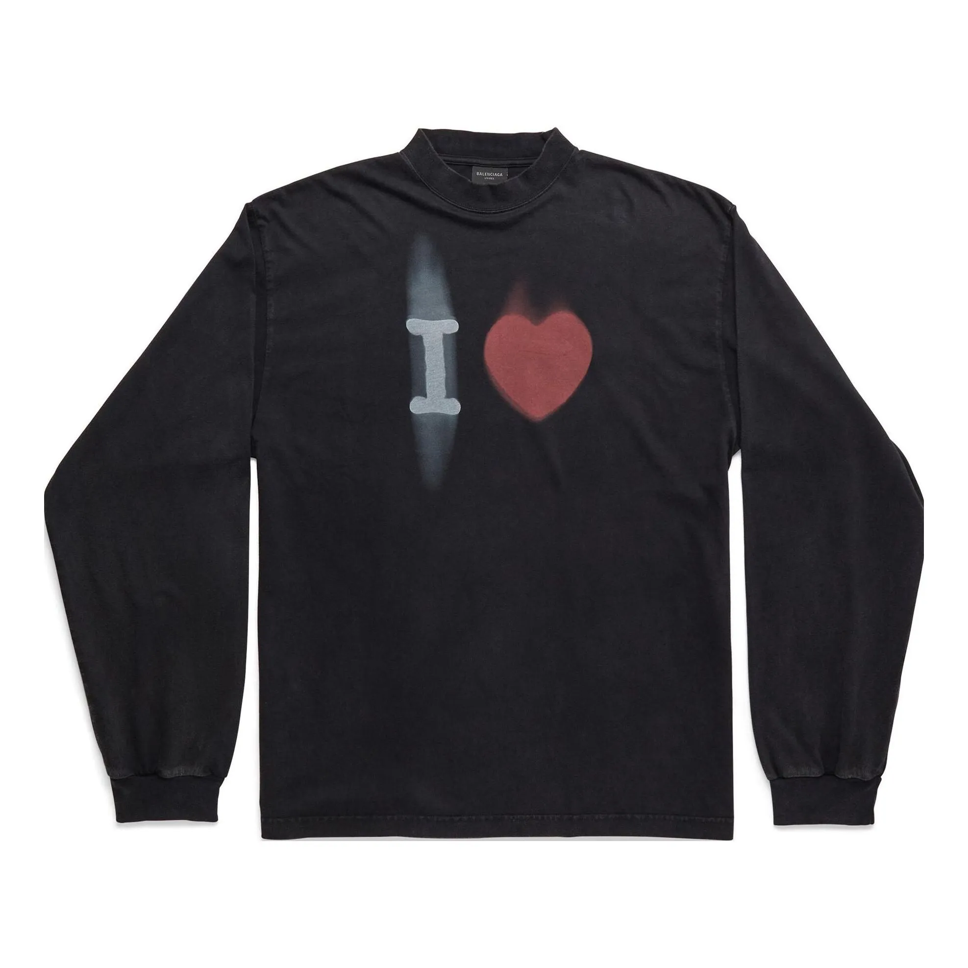Balenciaga I Love Long Sleeve T-shirt Medium Fit 'Black' 744449TOVH39034 sold by KicksCrew