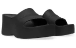(WMNS) Balenciaga Chunky Wedge Sandals 'Black Rubber' 737923W1S891000 sold by KicksCrew