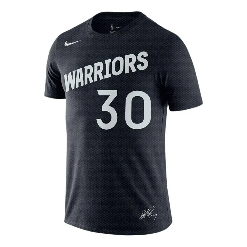 Nike NBA Stephen Curry Warriors T-Shirt 'Black White' DM0406-010 sold by KicksCrew