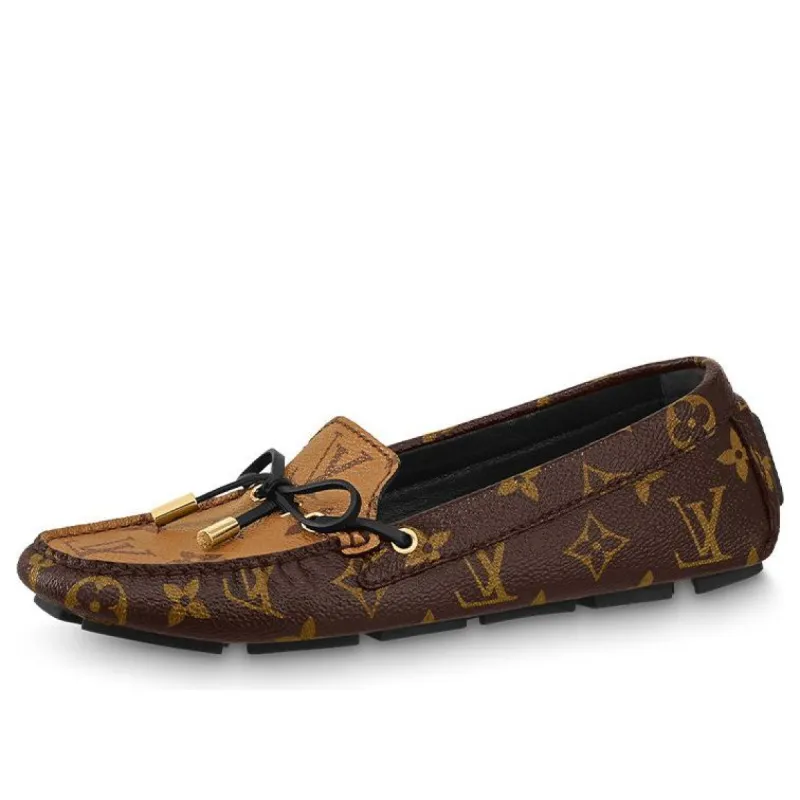 (WMNS) LOUIS VUITTON Gloria Flat Loafers 'Brown Monogram with Black' 1ABV2A sold by KicksCrew