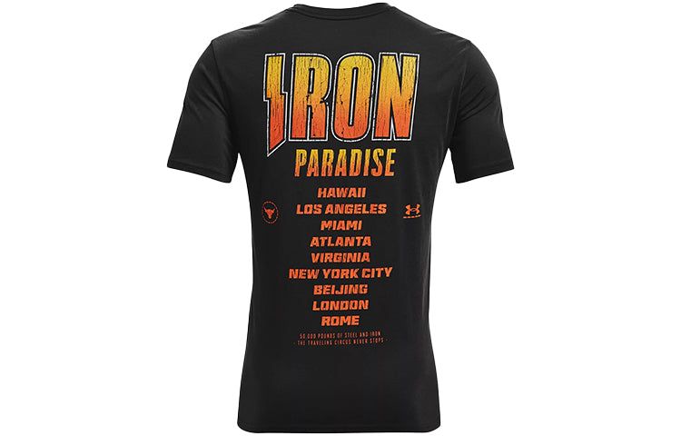 Under Armour Project Rock Iron Tour T-Shirt 'Black Yellow' 1363559-001 sold by KicksCrew product image thumbnail 2