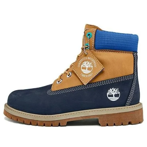 (GS) Timberland Premium 6 Inch Waterproof Boots 'Wheat Blue Navy' A2F3U sold by KicksCrew