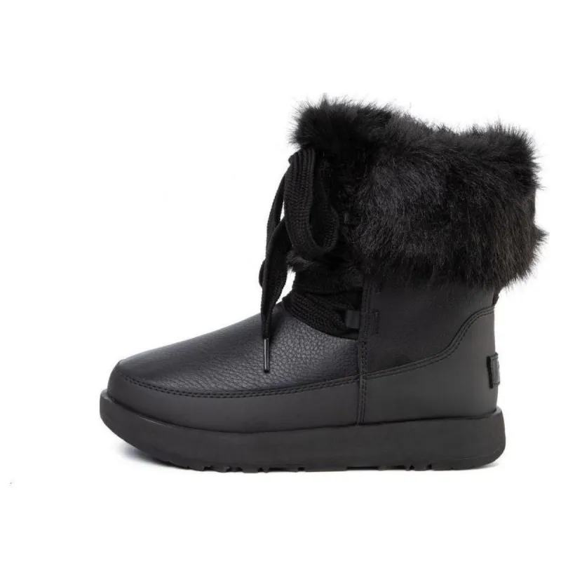 (WMNS) UGG Gracie Waterproof Black Leather Lace Up Boots 'Black' 1105769-BLK made by UGG