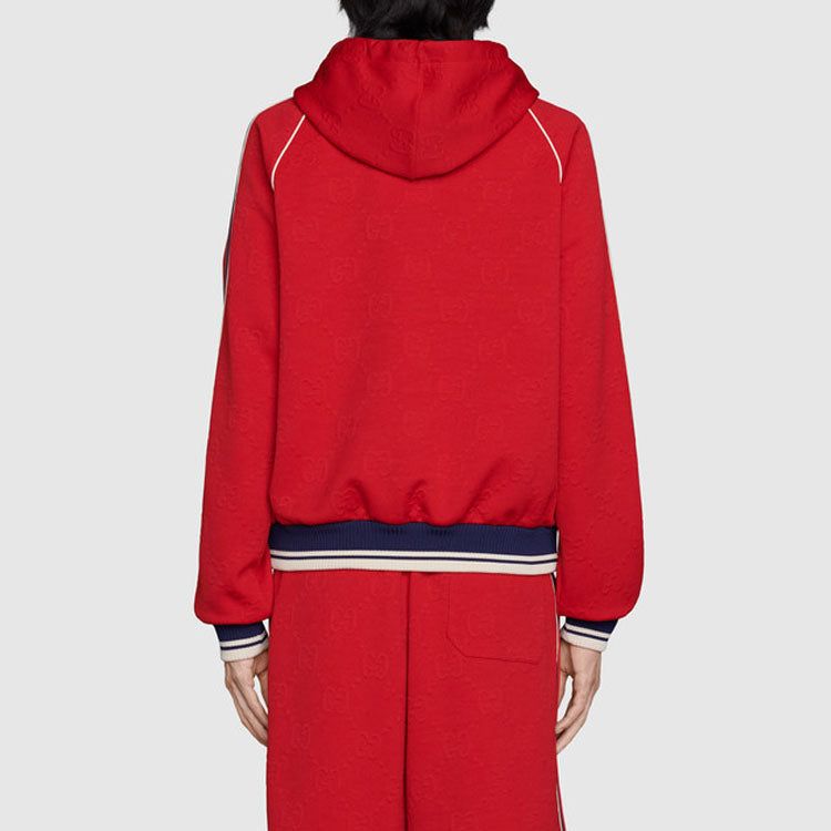 Gucci GG Web Piping Hooded Zip-Up Jacket 'Red' 66233-XJDEM-6863 sold by KicksCrew product image thumbnail 3