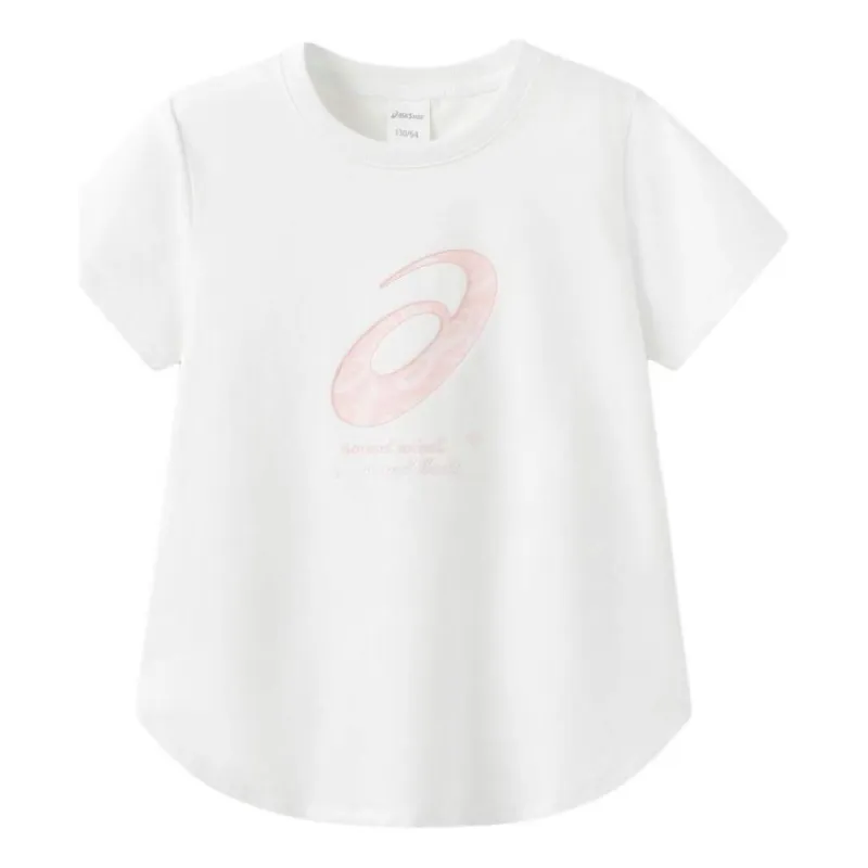 (GS) ASICS Logo T-Shirt 'White Pink' 332241174027-10 sold by KicksCrew