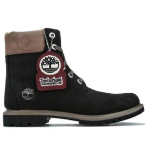 (WMNS) Timberland 6 Inch Premium Waterproof Boots 'Black Nubuck with Beige Corduroy Collar' A2MCC001 sold by KicksCrew