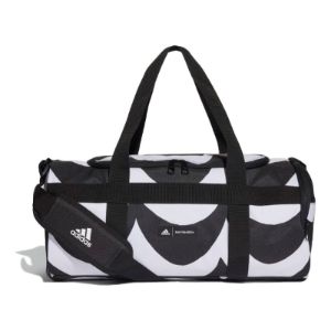 (WMNS) adidas Small Duffel Bag with Marimekko Laine Allover Print 'White Black' GV2106 sold by KicksCrew