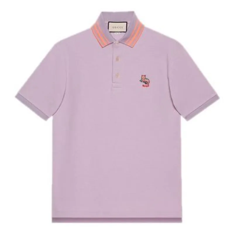 GUCCI Cat Patch Polo Shirt 'Purple' 636403-XJCXW-5405 sold by KicksCrew