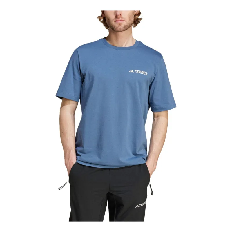 adidas Terrex Back Graphic T-Shirt Asia Sizing 'Blue' IW2722 sold by KicksCrew
