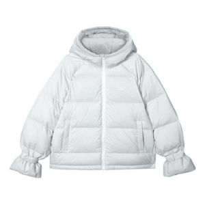 (WMNS) WMNS) Skechers Zip-up Hooded Long Sleeve Down Jacket 'White' L421W113-01MZ sold by KicksCrew