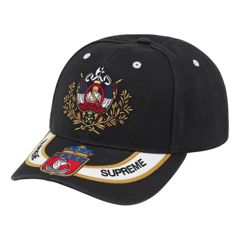 Supreme Crest 6-Panel 'Black White Yellow' SUP-SS22-055 made by Supreme