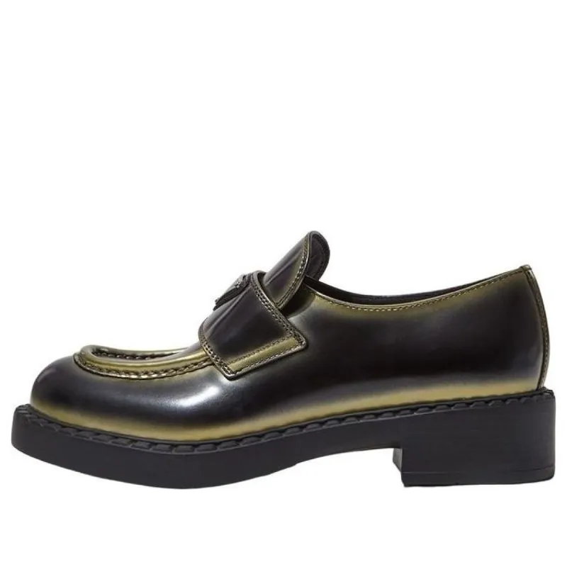 (WMNS) PRADA Leather Loafers 'Black Spray Paint' 1D246M_3LL8_F0X7F_F_B050 sold by KicksCrew