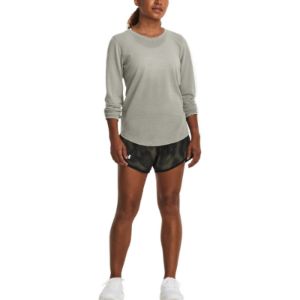 (WMNS) Under Armour Fly-By 2.0 Printed Shorts 'Black Green' 1350198-021 sold by KicksCrew
