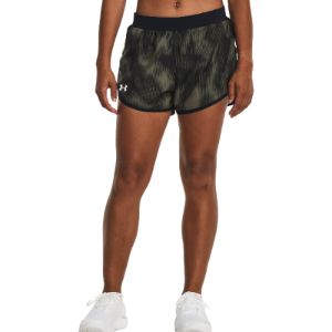 (WMNS) Under Armour Fly-By 2.0 Printed Shorts 'Black Green' 1350198-021 sold by KicksCrew