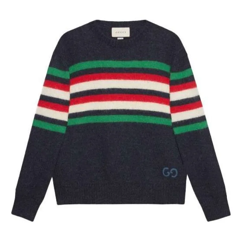 GUCCI Alpaca Wool Stripe Crew Knit 'Navy' 633614-XKBIP-4804 sold by KicksCrew